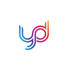 Fototapeta premium Initial lowercase letter yd, linked outline rounded logo, colorful vibrant gradient color