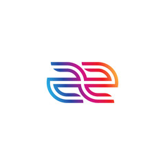 Obraz premium Initial lowercase letter zz, linked outline rounded logo, colorful vibrant gradient color