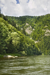 Dunajec river and Pienin Mountains. Poland