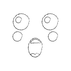 surprised face emoji icon image vector illustration design sketch line