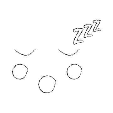 sleeping face emoji icon image vector illustration design sketch line