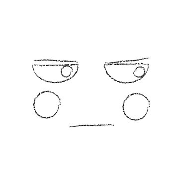 unhappy face emoji icon image vector illustration design  sketch line