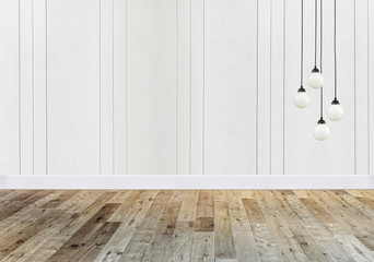 empty room interior decoration and wooden floor concept, decorative and home, office for hotel background. 3d illustration