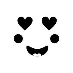 kawaii face expression facial gesture cartoon vector illustration