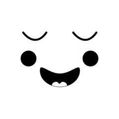 kawaii face expression facial gesture cartoon vector illustration