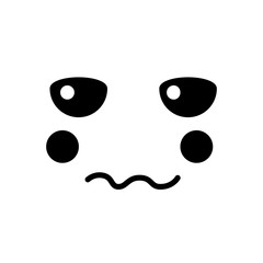 Fototapeta premium kawaii face expression facial gesture cartoon vector illustration