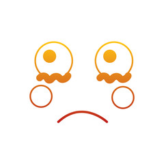 kawaii face expression facial gesture cartoon vector illustration