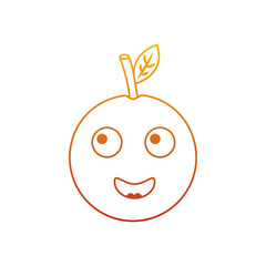 kawaii cartoon orange fruit funny character vector illustration