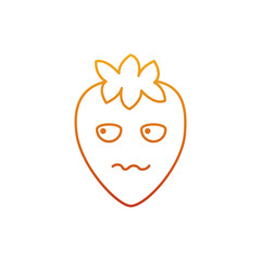 kawaii strawberry fruit cartoon character vector illustration