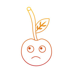 kawaii cherry cartoon fruit facial expression vector illustration