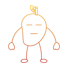 kawaii mango fruit cartoon character facial expression vector illustration