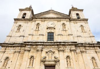 Fototapeta premium Basilica of Santa Maria, Castel di Sangro, Abruzzo, Italy. October 13, 2017