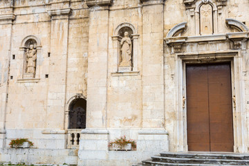 Fototapeta na wymiar Basilica of Santa Maria, Castel di Sangro, Abruzzo, Italy. October 13, 2017
