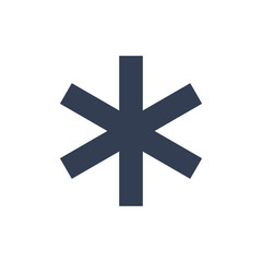 Snowflake icon. Black silhouette snow flake sign, isolated on white background. Flat design. Symbol of winter, frozen, Christmas, New Year holiday. Graphic element decoration. Vector illustration