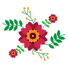 ornamental flower print icon image vector illustration design 