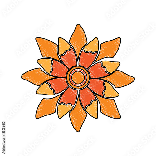 "single flower topview con image vector illustration design sketch style" Imagens e vetores de