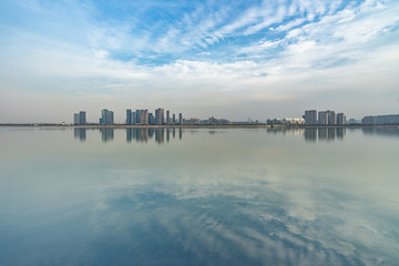 Fototapeta premium modern city waterfront downtown skyline,China..