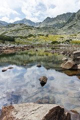 Amazing landscape with Musalenski lakes and Musala peak, Rila mountain, Bulgaria