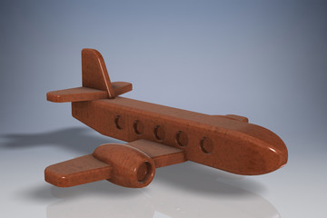 Model of a wooden passenger plane 