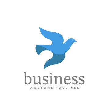 dove vector logo concept illustration. falcon Bird logo. flying Dove logo. blue Bird icon. animal Bird sign. free Bird symbol. peace symbol Vector logo template, love and care symbol