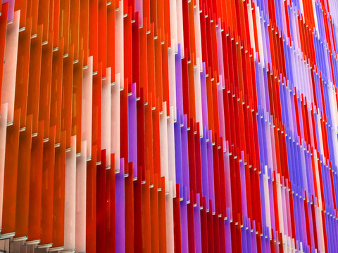 acrylic plastic sheet interior seven level line and color orange purple red