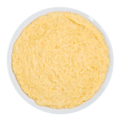 Vermicelli desert on a white ceramic plate