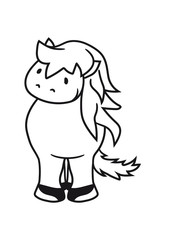 vorne kleines süßes niedlich pony fohlen junges baby kind comic clipart cartoon pferd