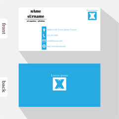 Vector design modern creative business card template. Show front and back of card. Concept first impression for start up business. Clean and clear template easy to use.