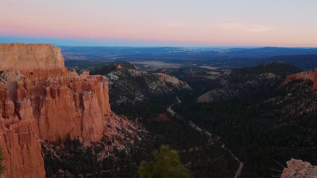 Awesome wide angle view over Bryce Canyon National Park in Utah