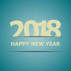2018 Happy New Year on blue background