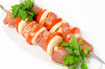 prepared food for shish kebab