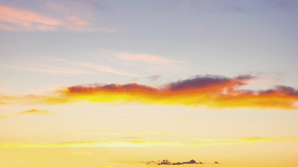 beautiful pink orange evening sky.