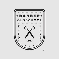 Barbershop vintage vector logo template illustration
