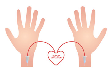 blood donation vector with arm
