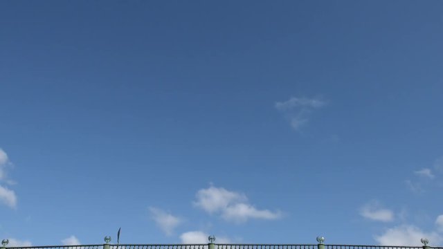 Moving under a historic bridge in the summer, bottom view - St. Petersburg, Russia