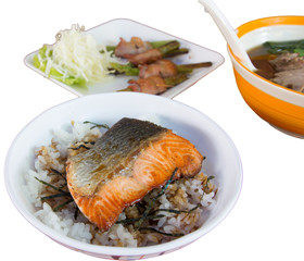 grilled salmon.  japanese food