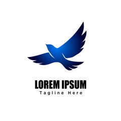 flying dove bird art logo