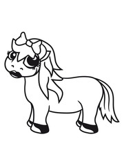 seitlich hübsch schön girl frau weiblich mädchen kleines süßes niedlich pony fohlen junges baby kind comic clipart cartoon pferd