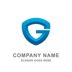 Letter G Shield Emblem Protection System Logo 