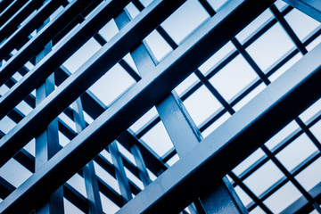 close up of steel contraction structure abstract technology background.