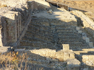Ruinas de la ciudad romana de Valeria en Cuenca.Yacimiento romano en la Hoz del río Gritos en la...