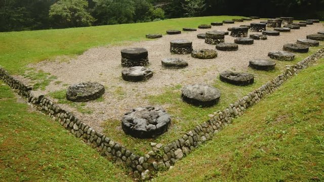 Ruins of Dacian fortress Sarmizegetusa Regia in Orastie mountains. Romania
