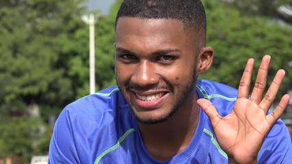 Black Male Athlete Counting