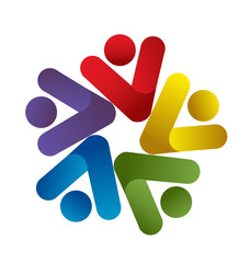 Victory teamwork people icon