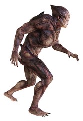 Fototapeta premium Alien monster isolated on white background 3d illustration