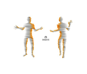 People talking together. Men arguing with each other. Concept communication. Vector illustration.