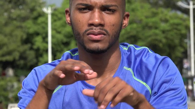 Black Male Athlete And Disagreement