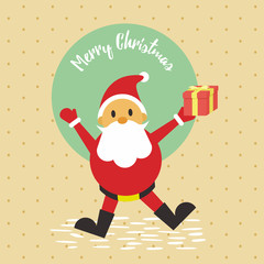 Merry Christmas Santa Gift Card Background Vector Graphic Illustration