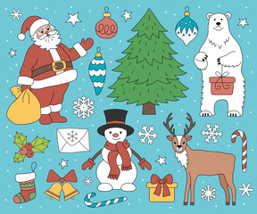 Set of Christmas elements.