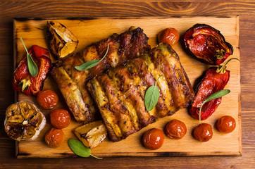 Roast ribs in the glaze